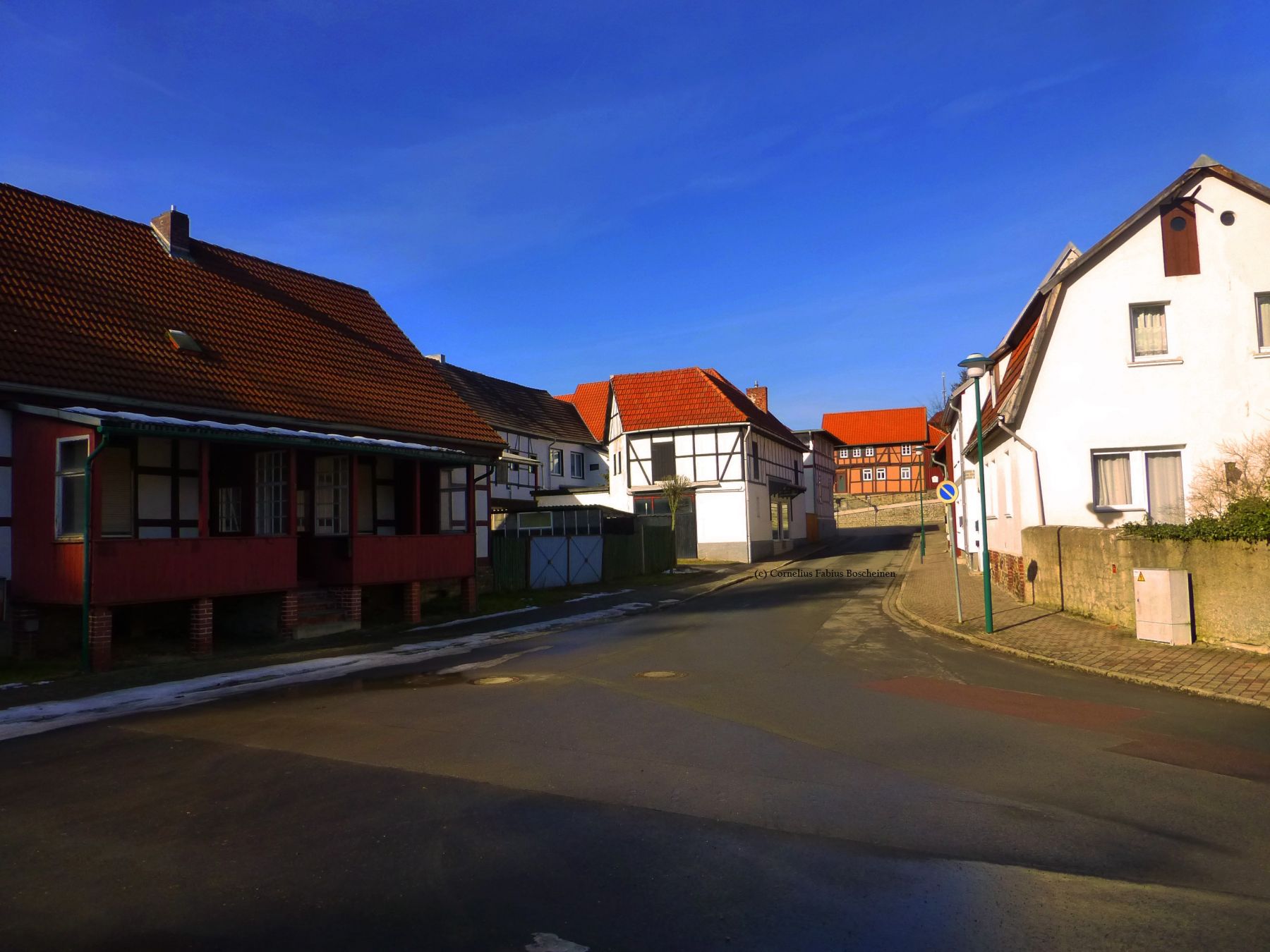 auf den Straßen kein Leben in Güntersberge im Harz.