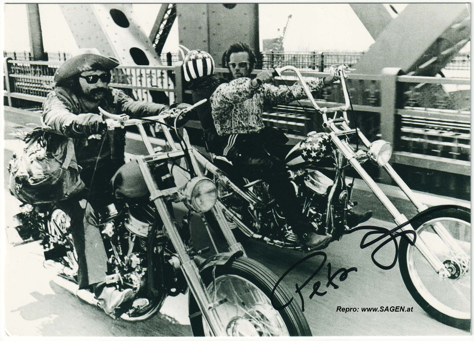 Autogramm Peter Fonda, Szenenfoto Easy Rider