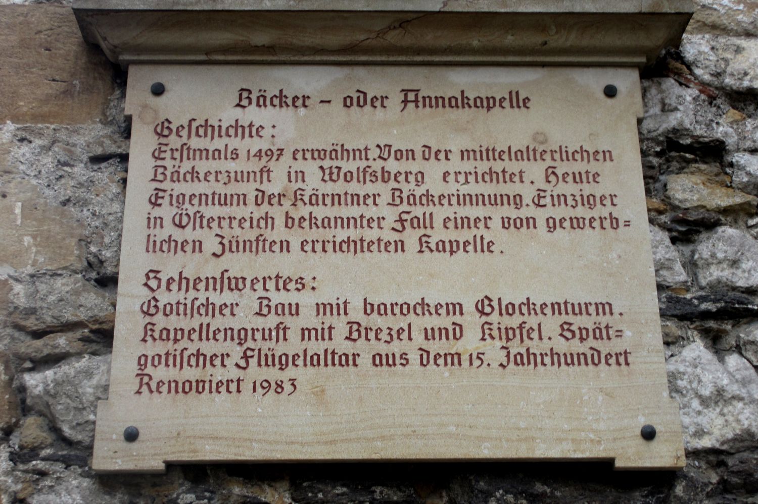 Bäckerkapelle Wolfsberg