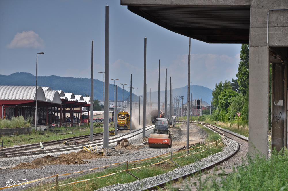 Bahnbauzug im Einsatz