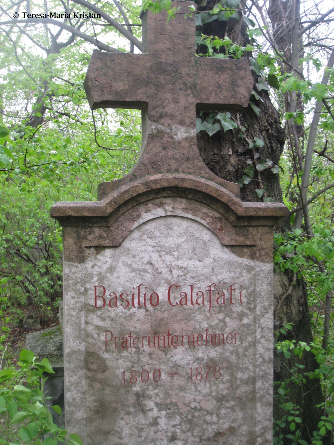 Basilio Calafati Gedenkgrab-Zauberkuenstler,Gasthausbesitzer Wr. Prater