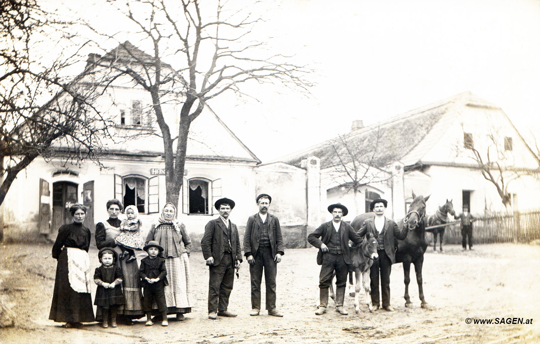 Bauernfamilie und Geschäft in Tschechien