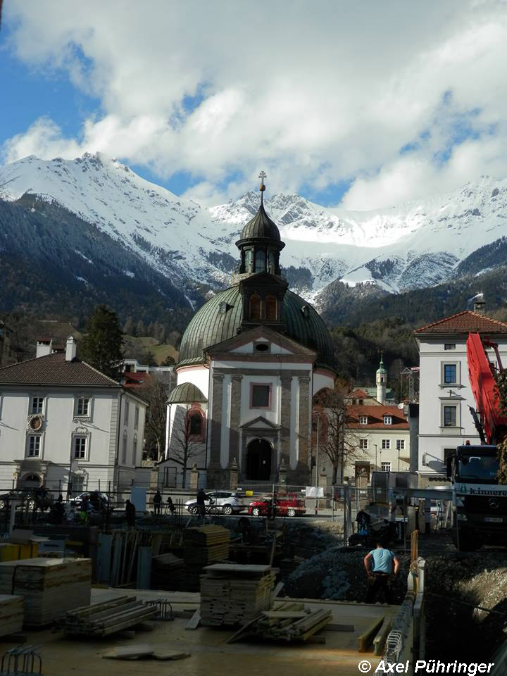 Baustelle bei Pfarrkirche Mariahilf in Innsbruck