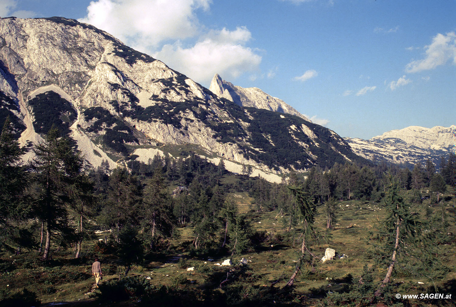 Beim Bergwandern in den Alpen