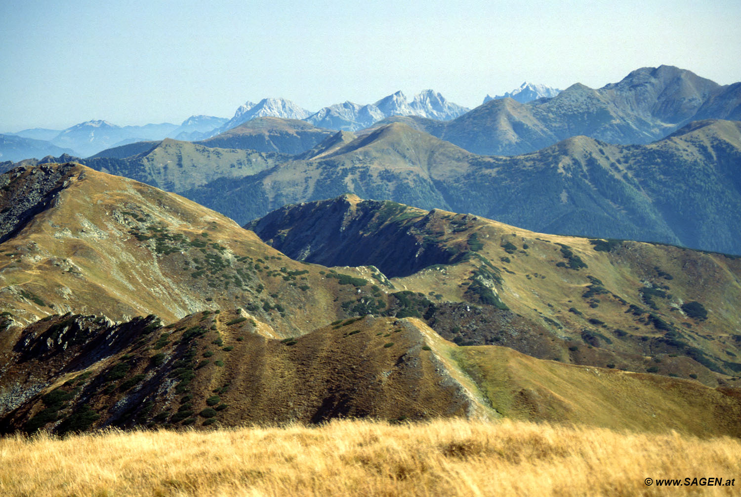 Beim Bergwandern in den Alpen