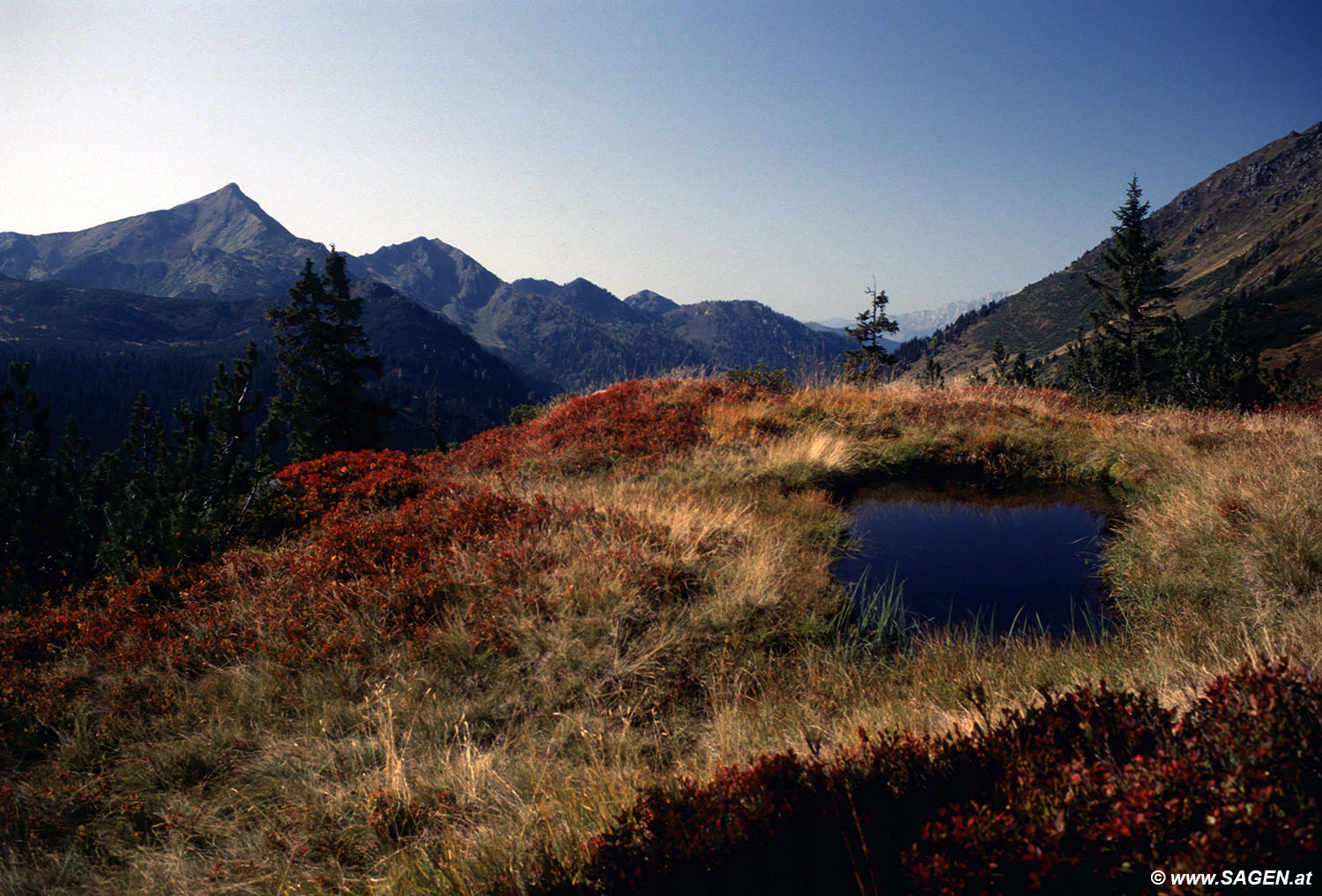 Beim Bergwandern in den Alpen