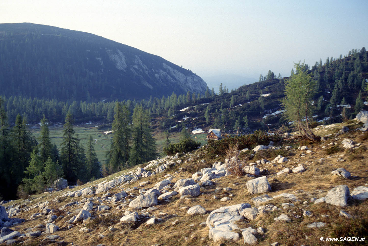 Beim Bergwandern in den Alpen