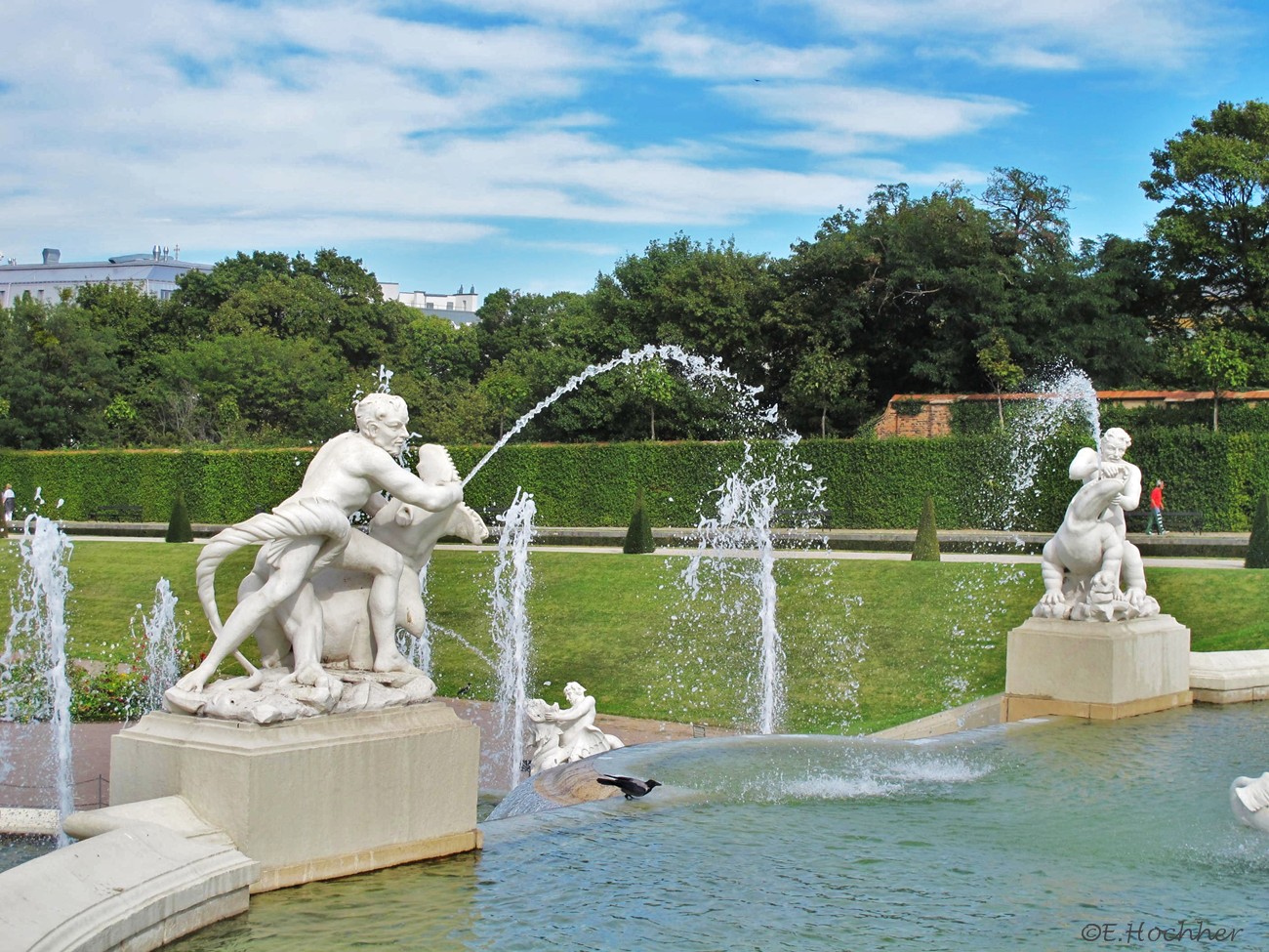 Belvedere-Brunnen im Schlosspark Belvedere in Wien