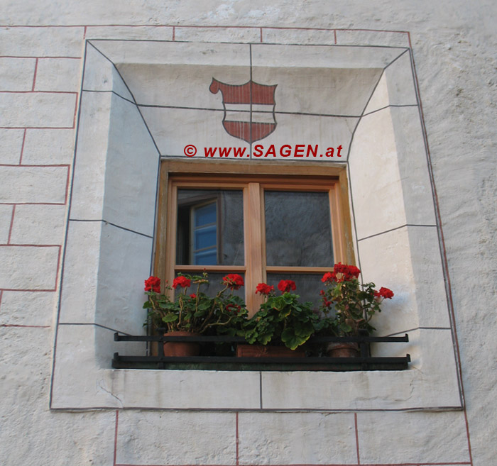 Bindenschild in Glurns, Südtirol