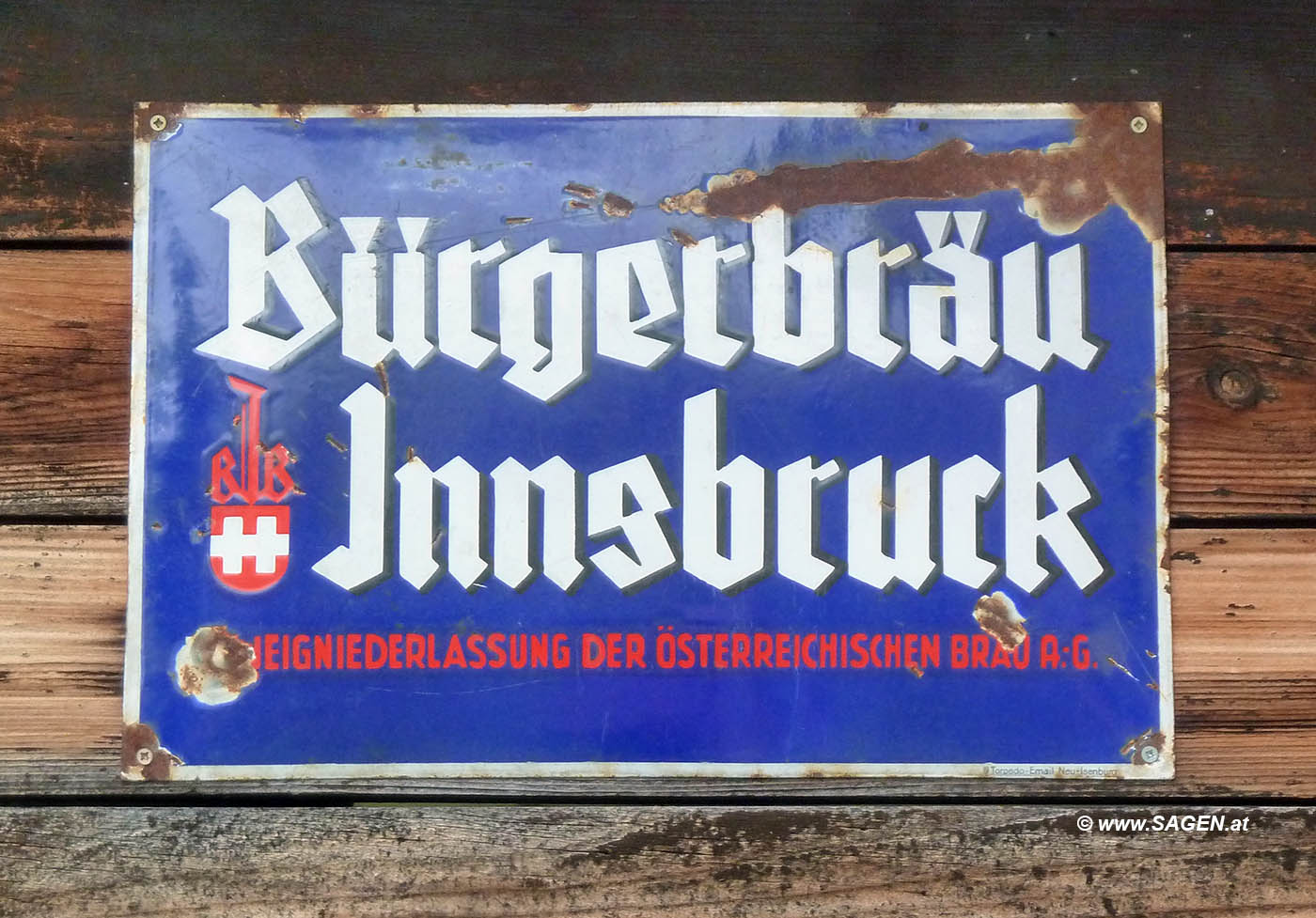 Blechschild Bürgerbräu Innsbruck