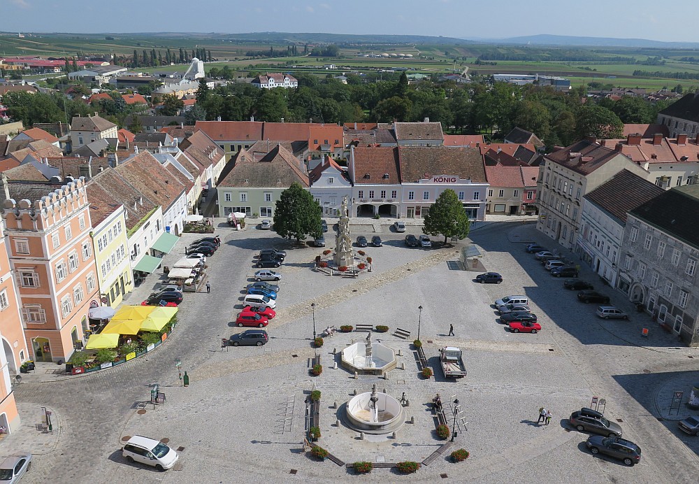 Blick auf den Hauptplatz von Retz