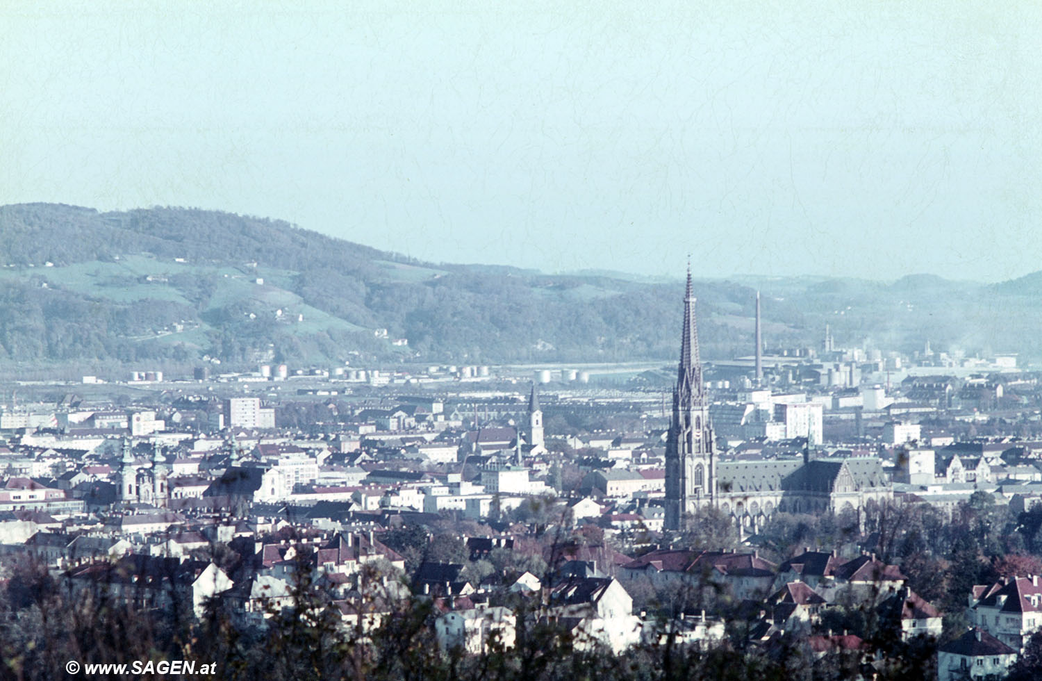 Blick auf Linz um 1960