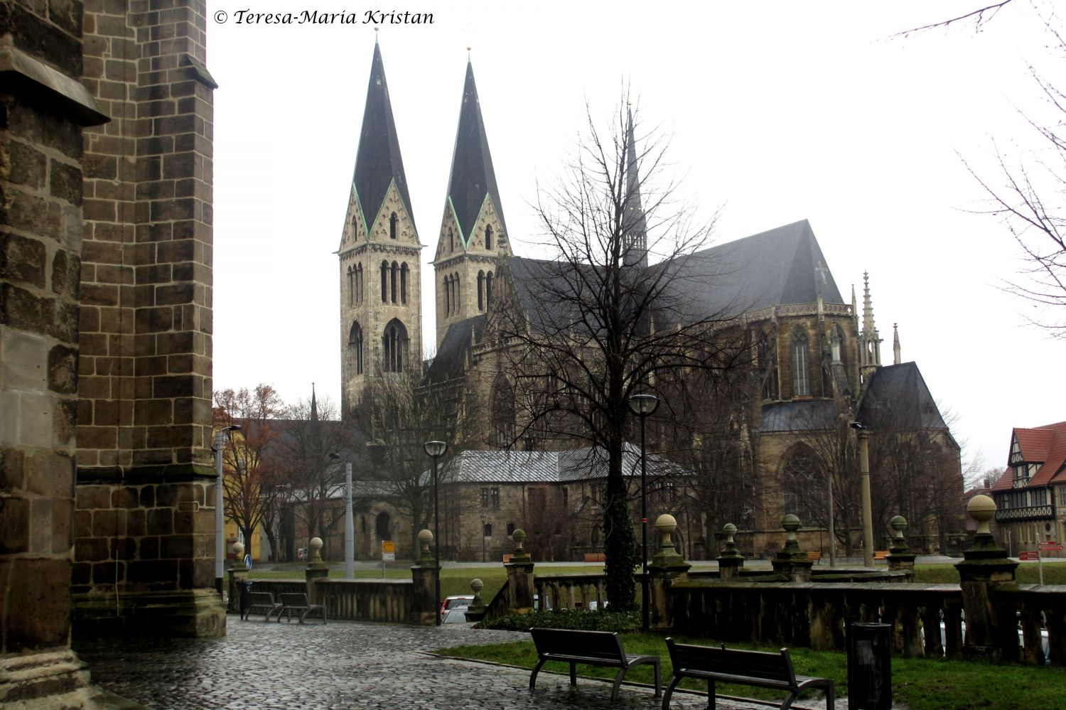 Blick von der Martinikirche zum Dom von Halberstadt