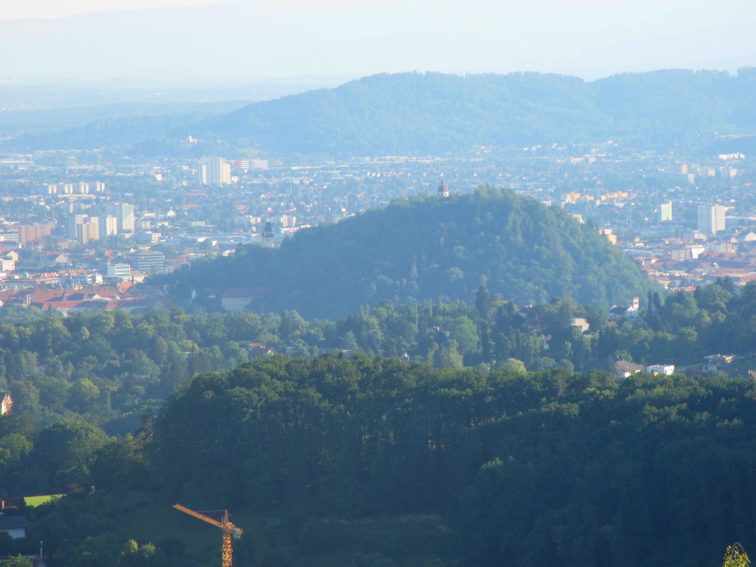 Blick von der Platte zum Grazer Schloßberg