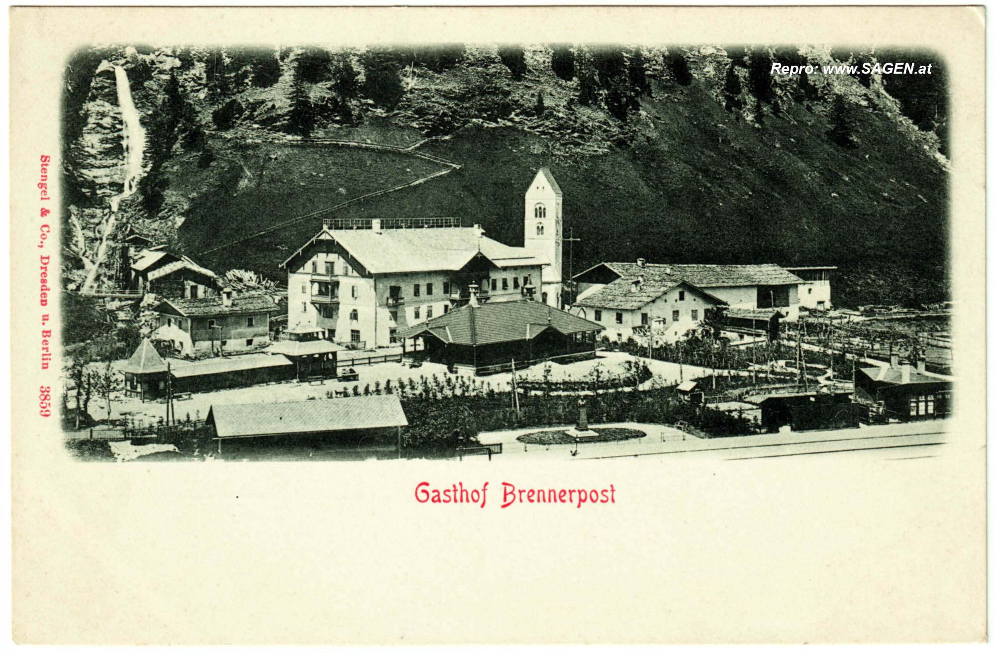 Brenner, Gasthof Brennerpost um 1900