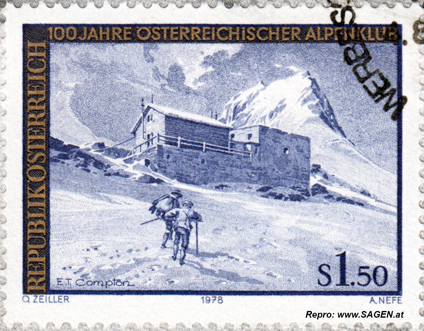 Briefmarke "100 Jahre Österreichischer Alpenklub"