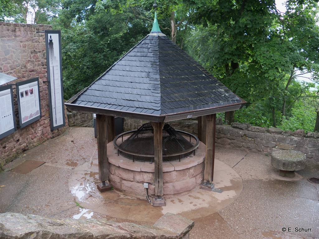 Brunnen auf der Reichsburg  Kyffhausen mit dem Kaiser-Wilhelm-Nationaldenkm