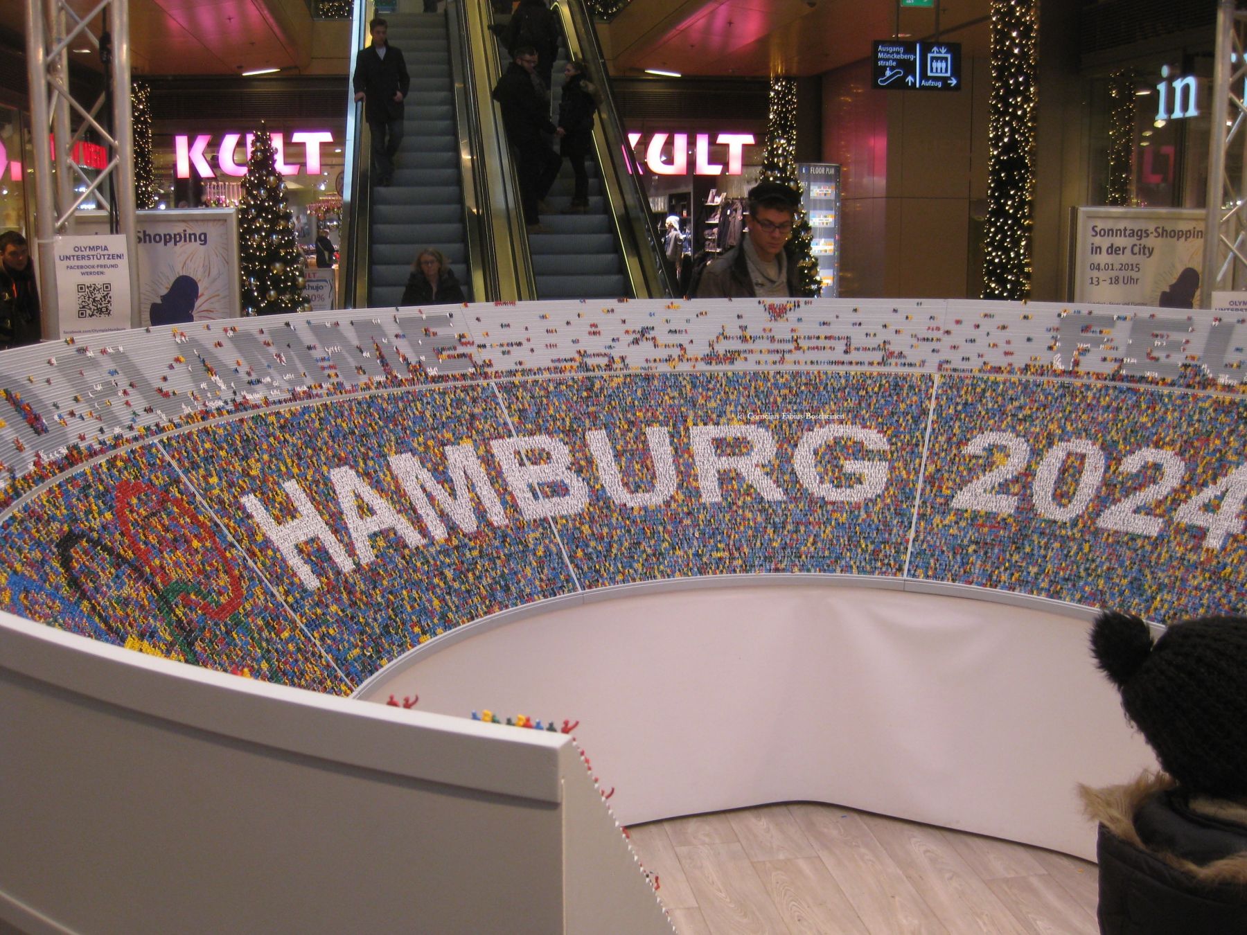 bunte Männchen für ein Olympia 2024 in der Hansestadt Hamburg.