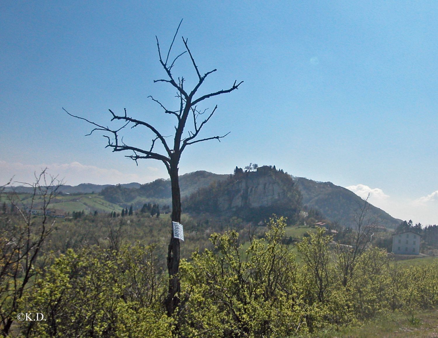 Canossa - Reste der berühmten Burg im Bildhintergrund