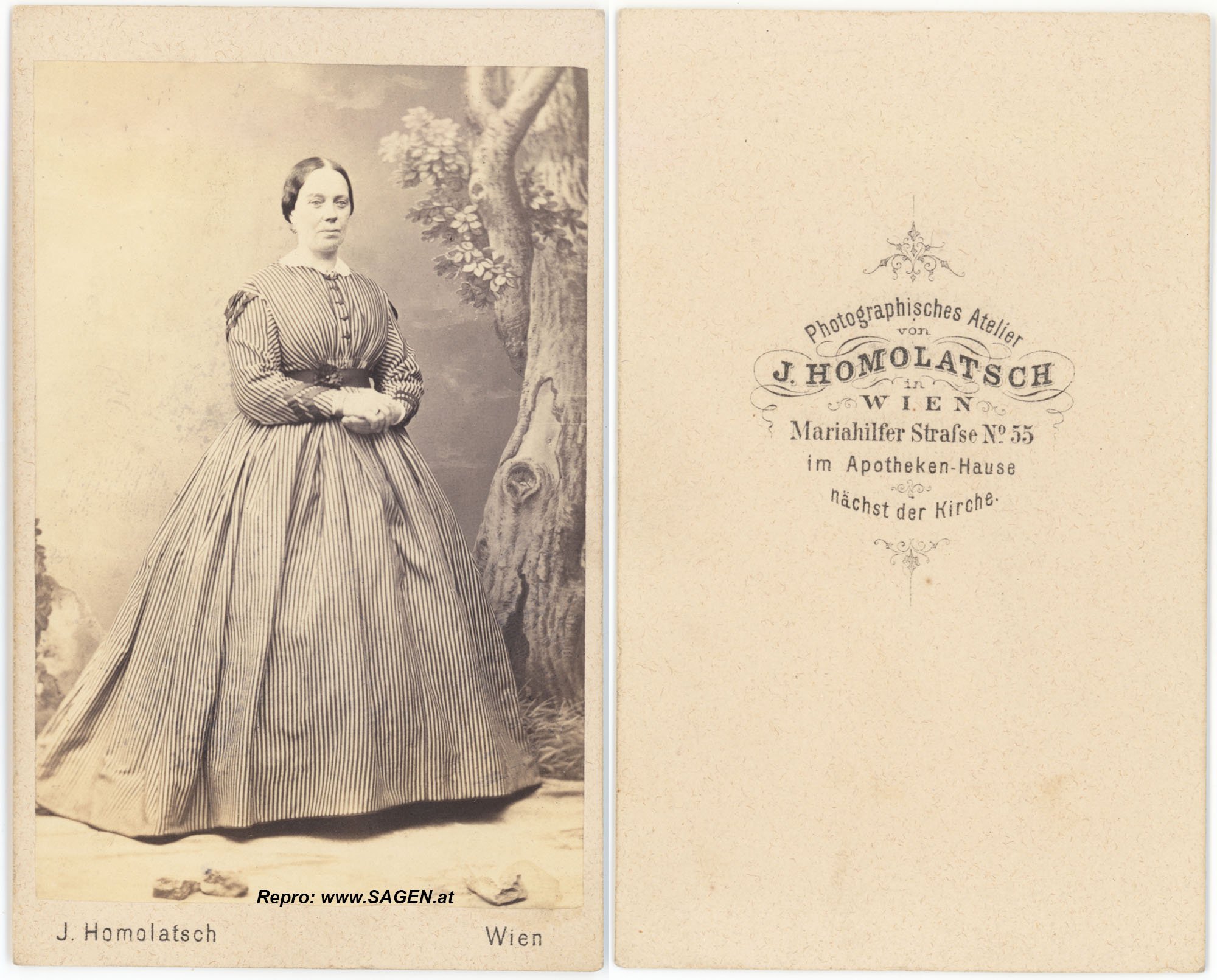 CdV Damenporträt Atelier J. Homolatsch, Wien