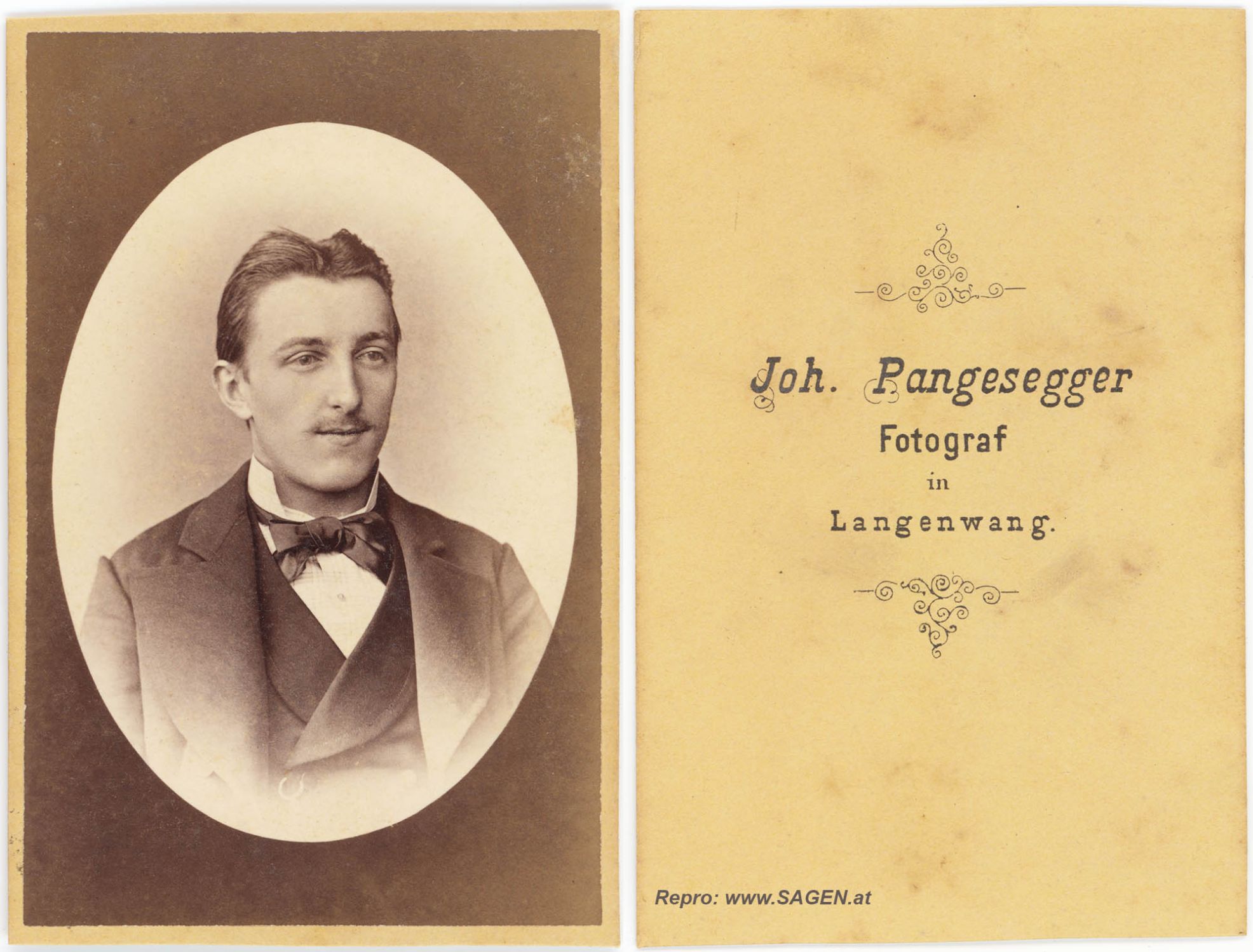 CdV Herrenporträt Atelier J. Pangesegger, Langenwang