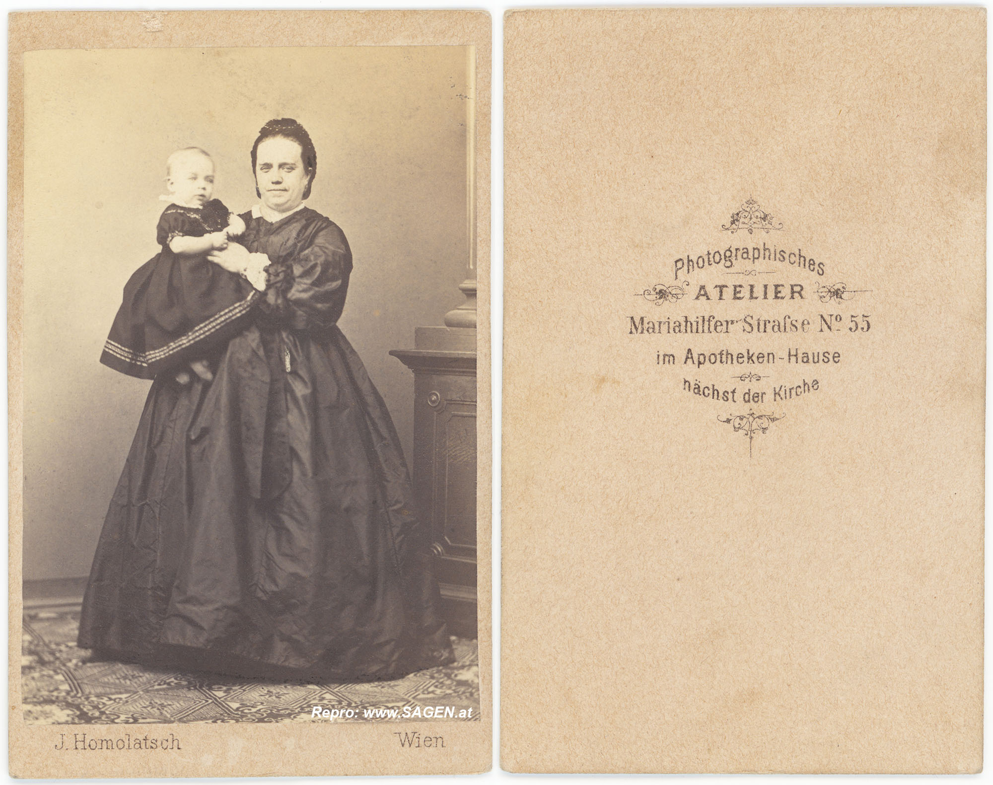 CdV Mutter mit Kind, Atelier J. Homolatsch, Wien