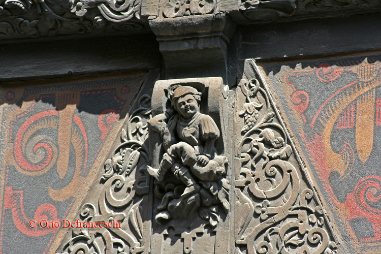 Detail am Haus Kammerzell am Münsterplatz in Straßburg