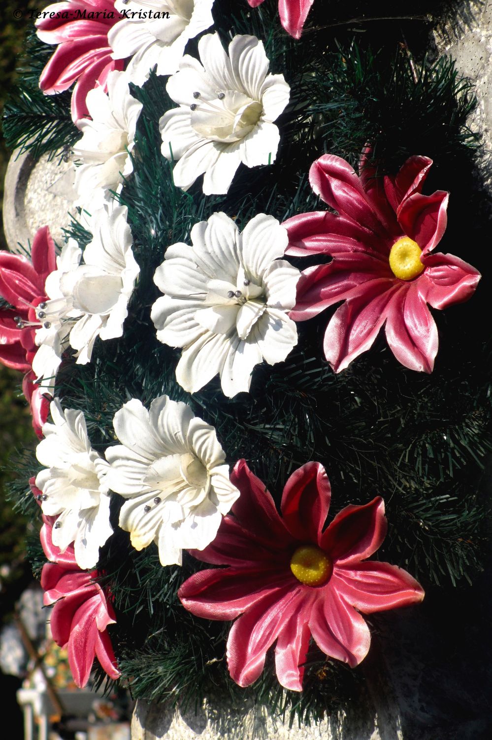 Detail Blumenschmuck, Friedhof beim Moldaukloster Voronet