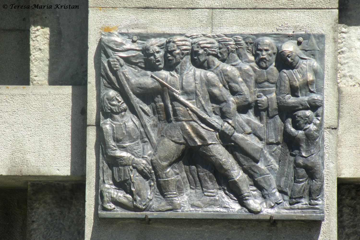 Detail Denkmal Andrei Muresanu Bistritz