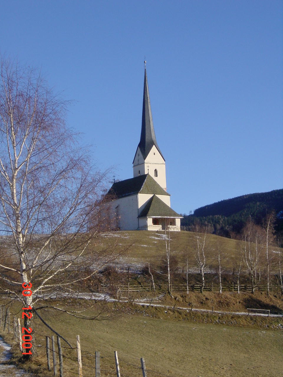 Die Kirche von Mirnig (St. Andreas), Gde. Eberstein (K).