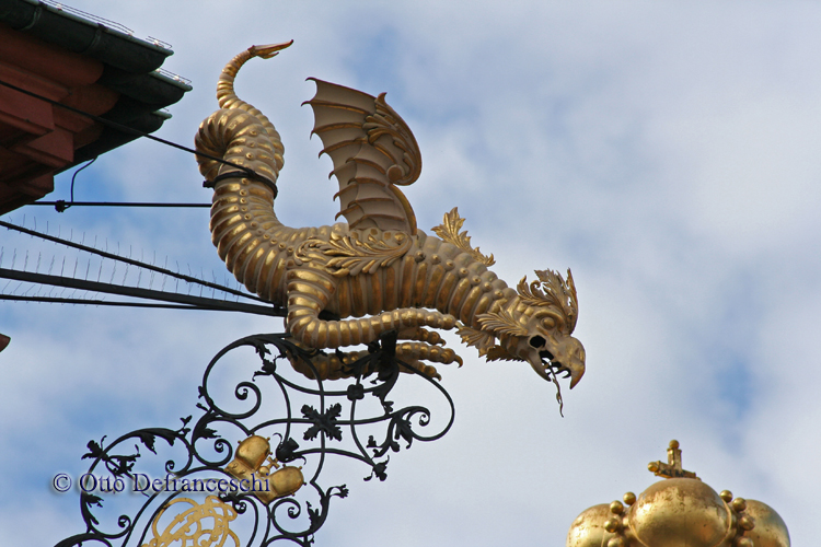 Drache als Dekorelement am Schloss von Bruchsal