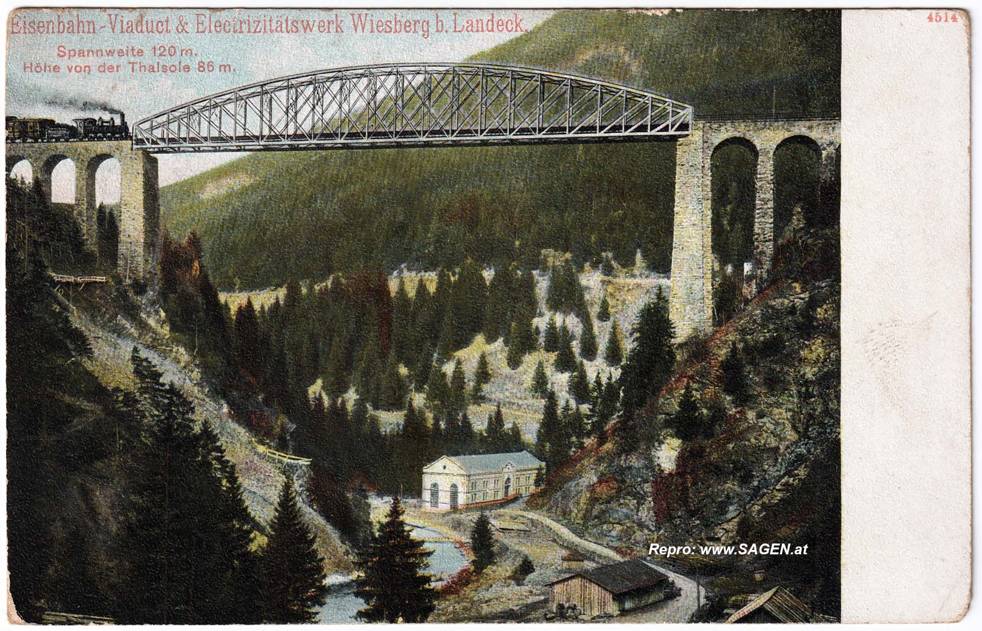 Eisenbahn-Viaduct & Electrizitätswerk Wiesberg bei Landeck