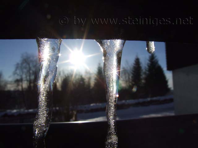 Eiszapfen im Gegenlicht