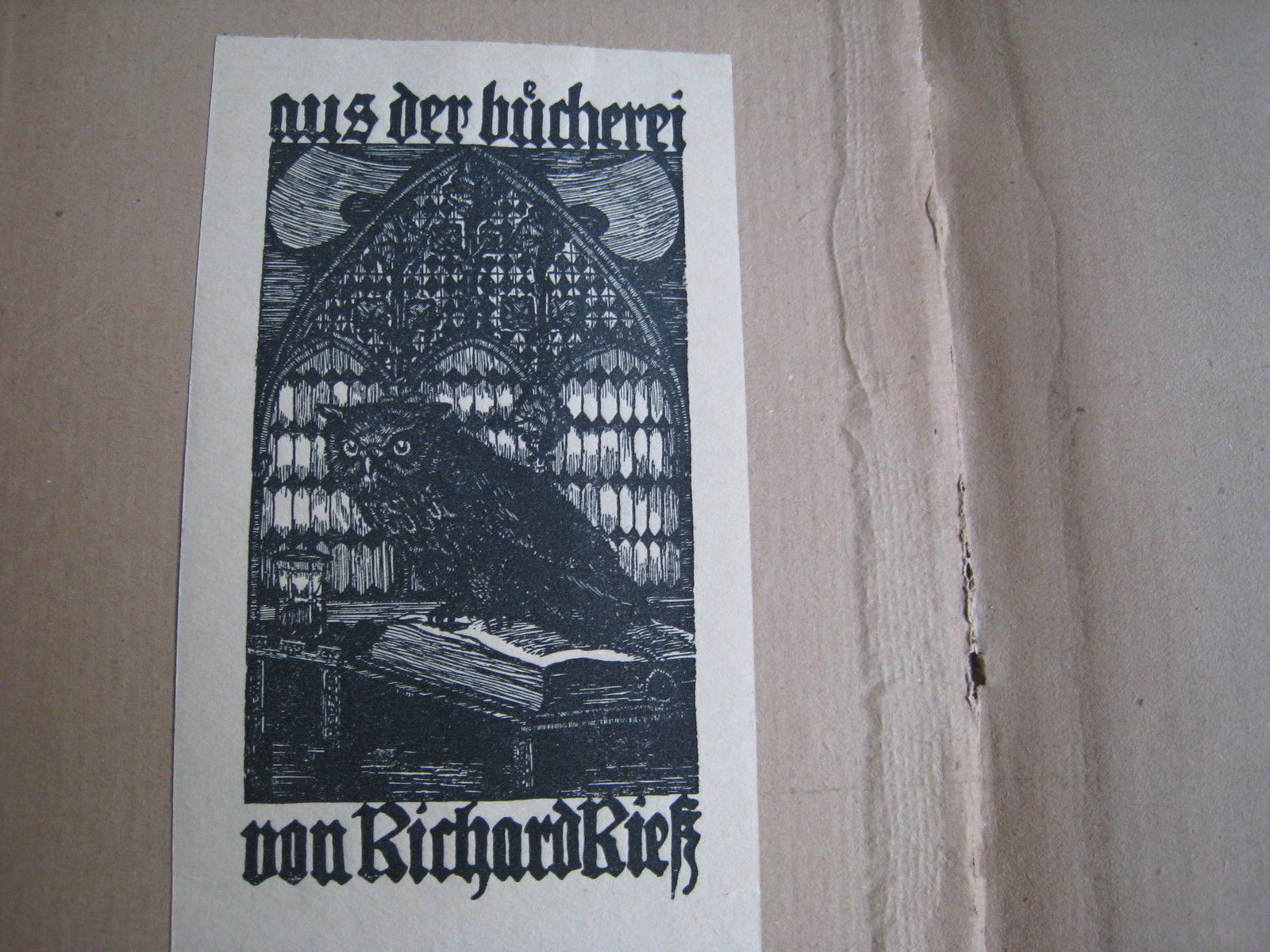 Exlibris mit Uhu