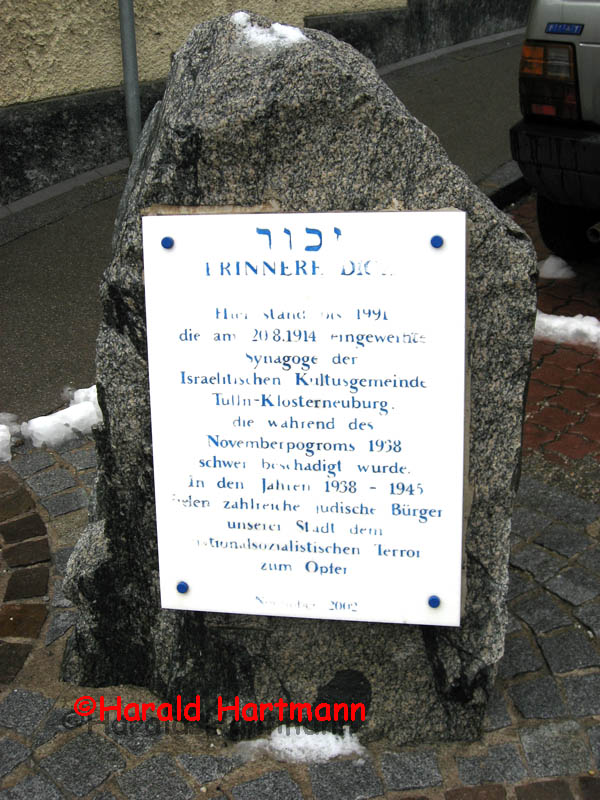 Gedenkstein Synagoge-Klosterneuburg