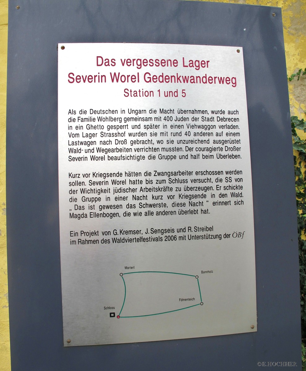 Gedenktafel Das vergessene Lager, Severin Worel-Gedenkwanderweg