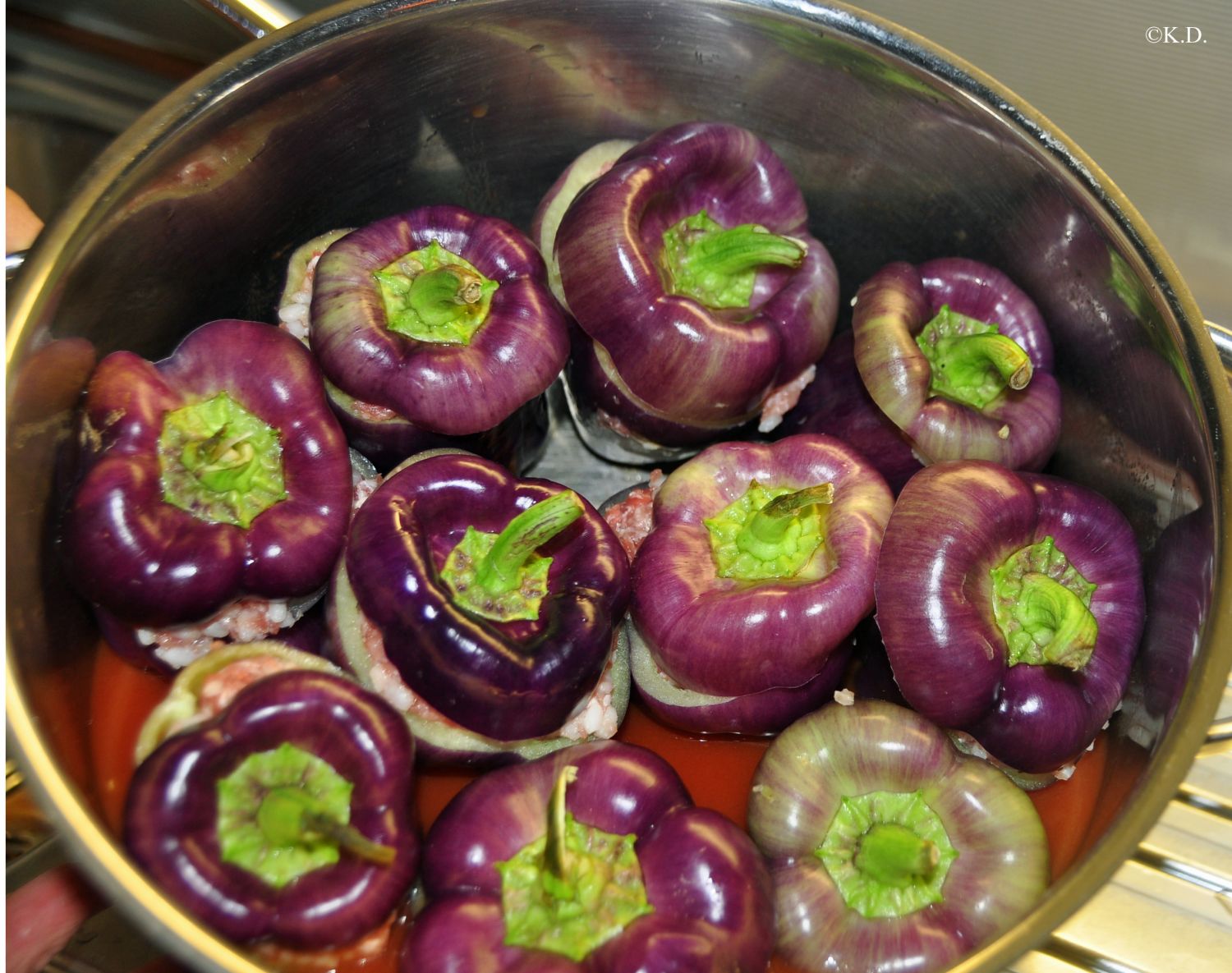 Gefüllte Paprika VOR dem Kochen