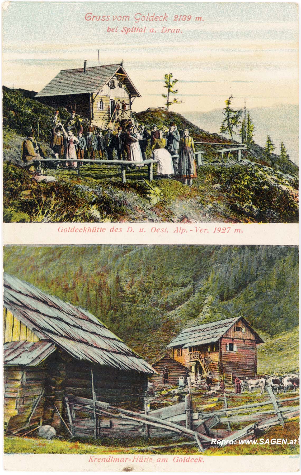 Goldeckhütte Krendlmarhütte am Goldeck um 1905