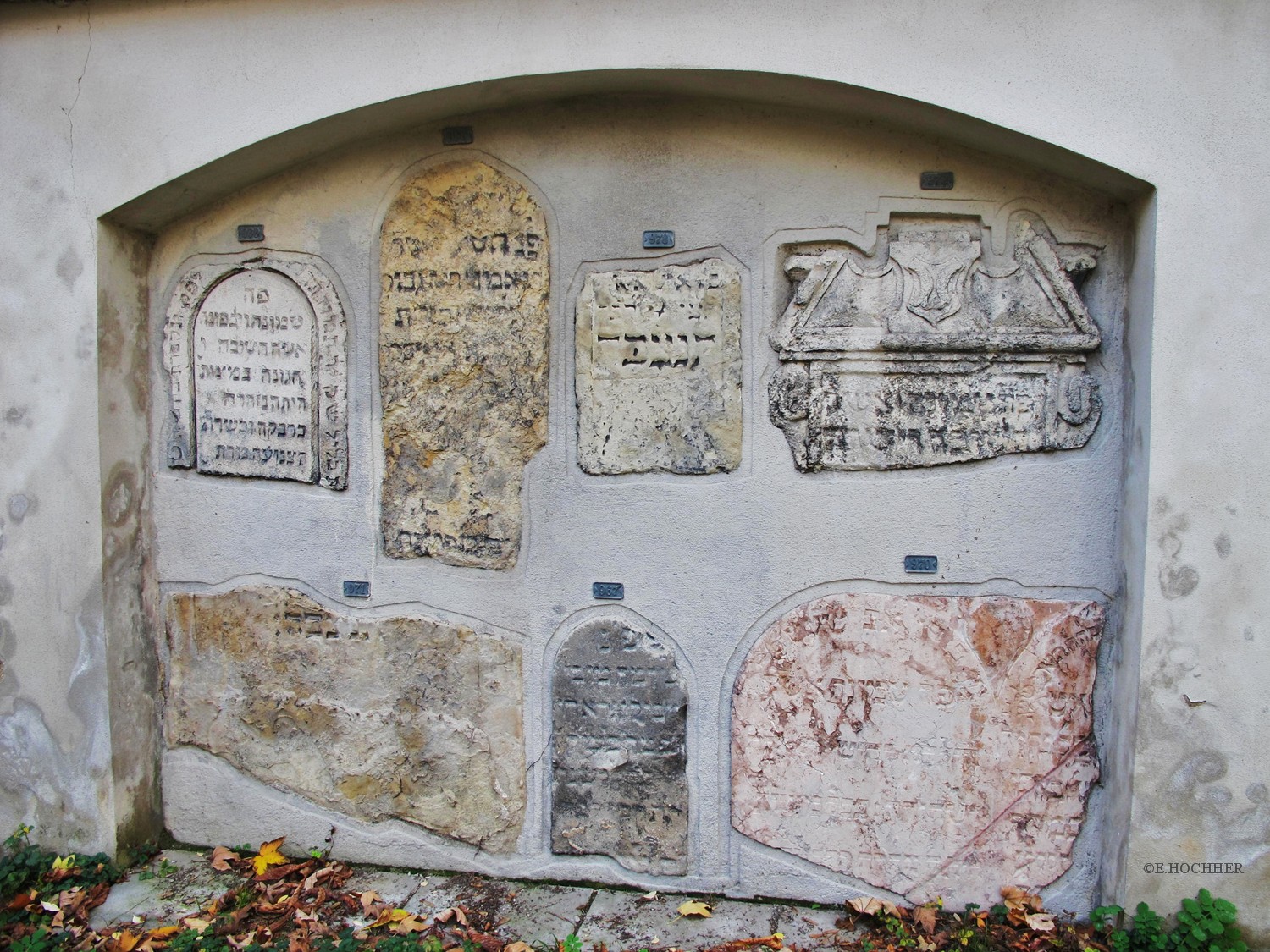 Grabsteine in der Friedhofsmauer Friedhof Seegasse