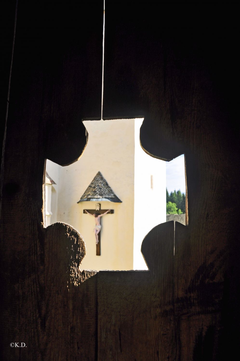 Grafenbach bei Diex (Bez. Völkermarkt) - Blick vom Wehrgang auf die Kirche