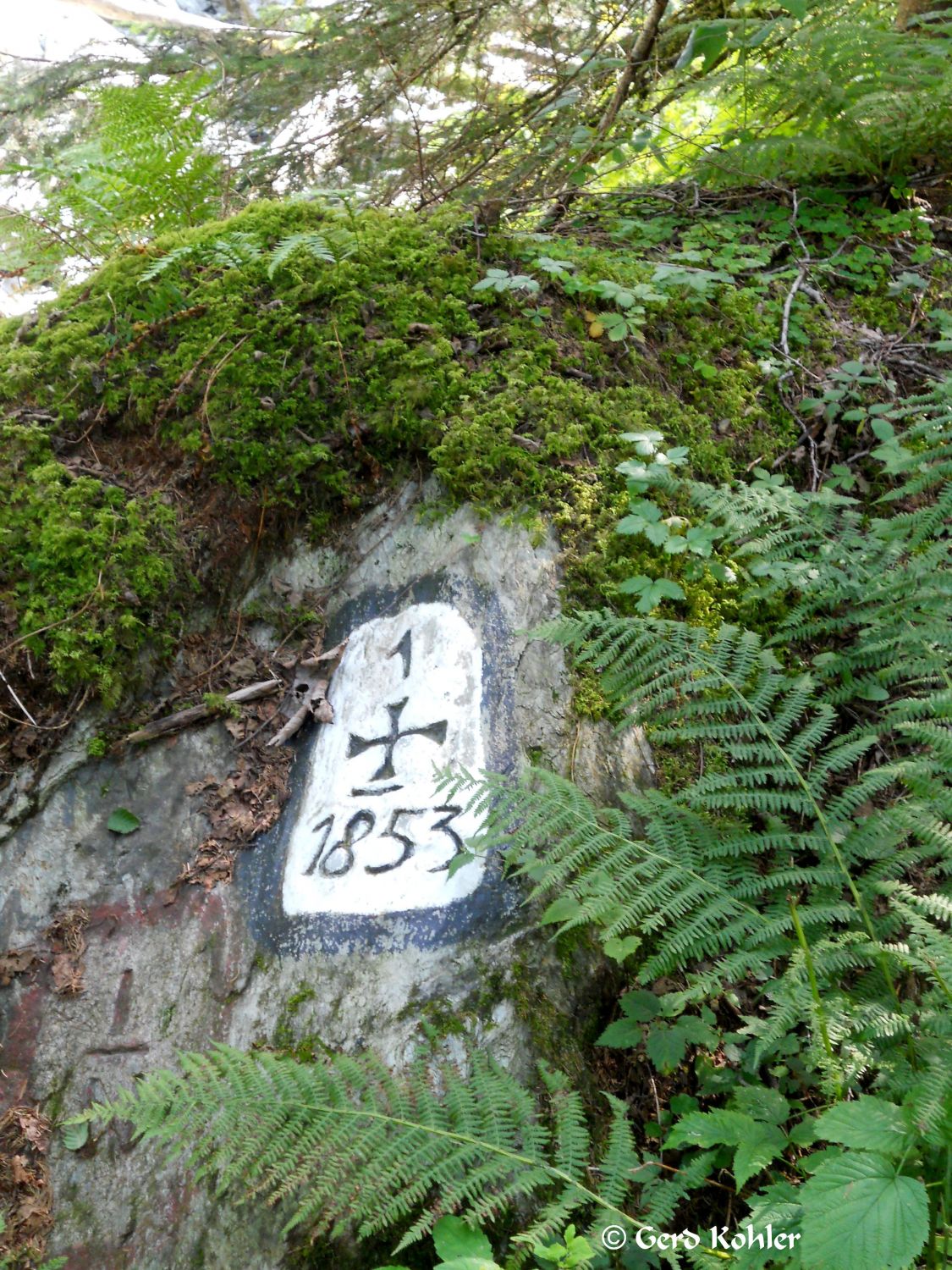 Grenzstein Jochberg in Tirol