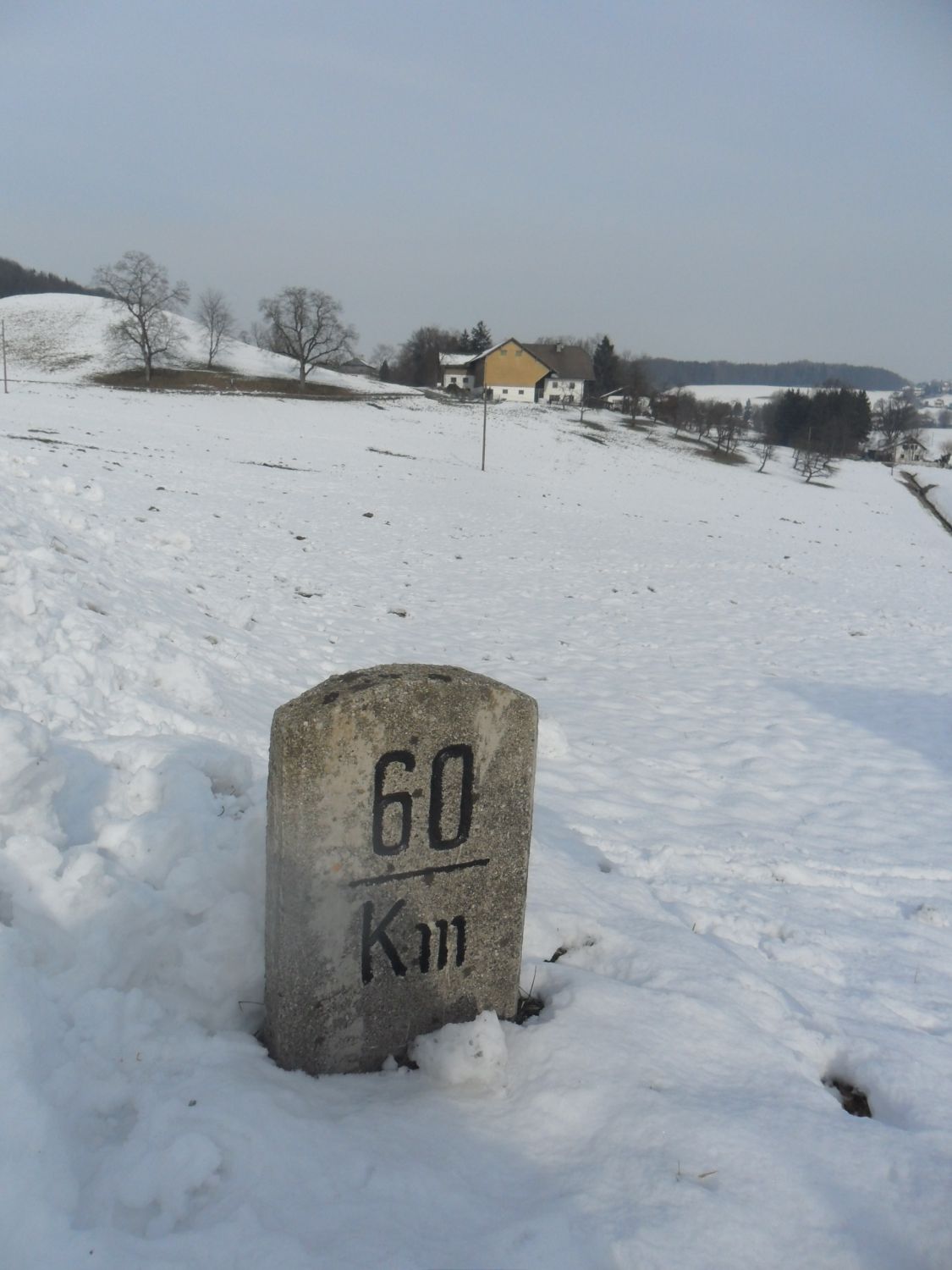 Grenzstein  Kilometerstein SKGL  Salzkammergutlokalbahn