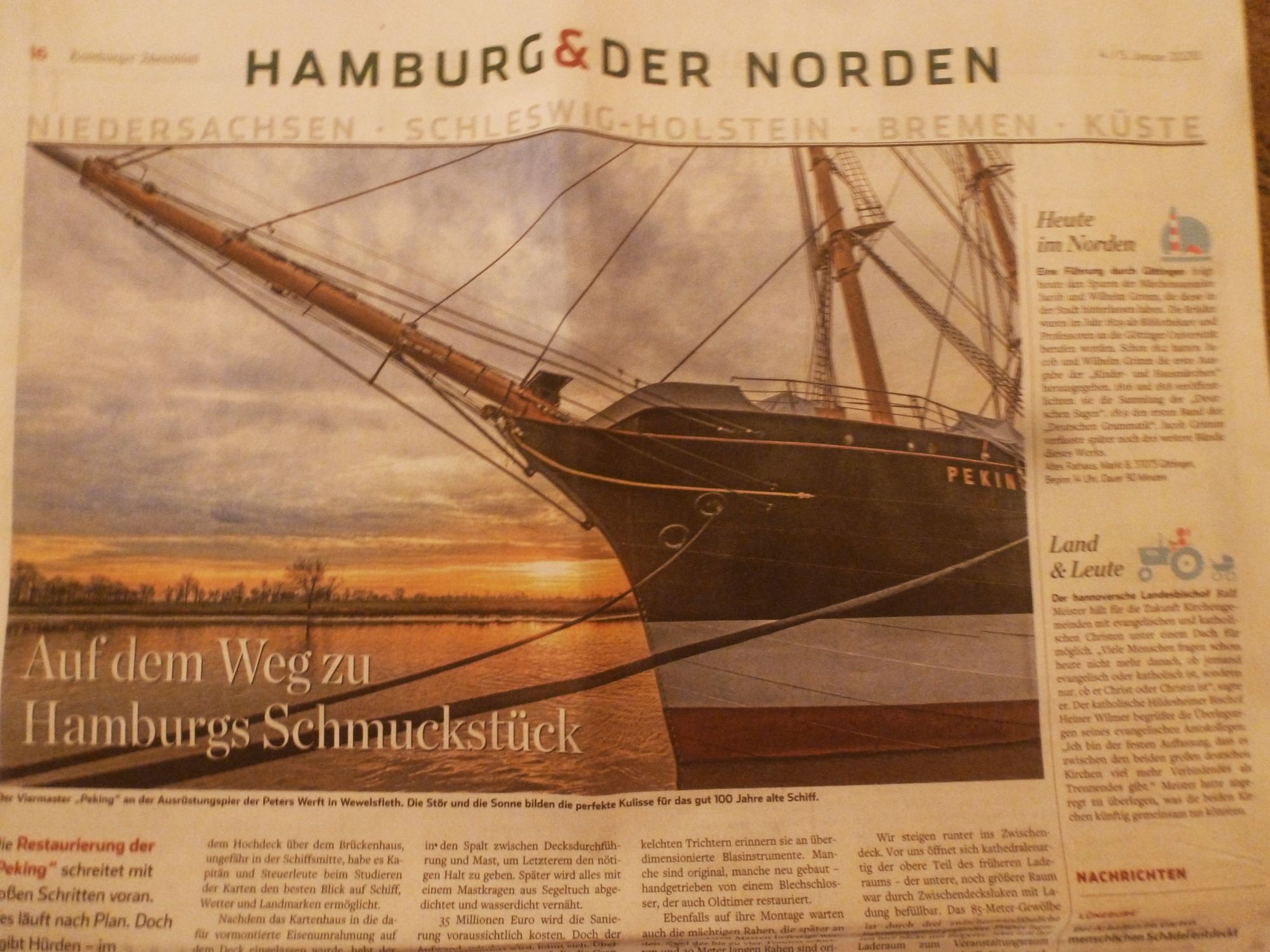 Hamburger Abendblatt über die Penking und ihrer Heimkehr.