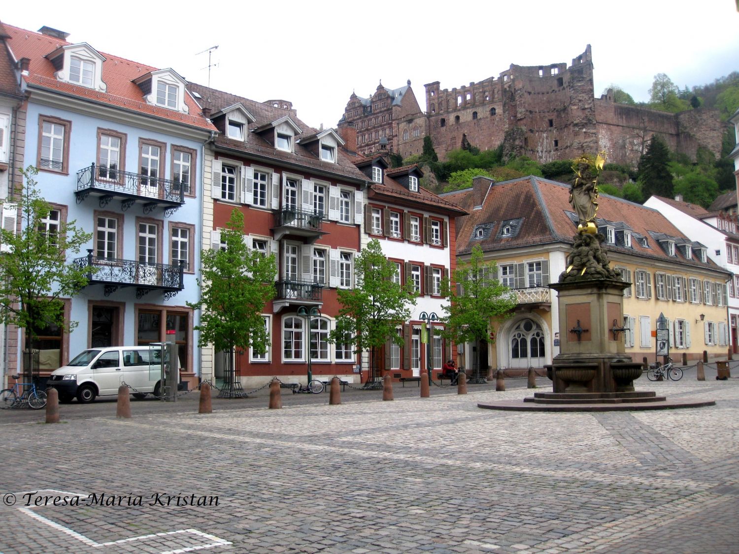 Heidelberg- Altstadt mit Blick auf das Heidelberger Schloss