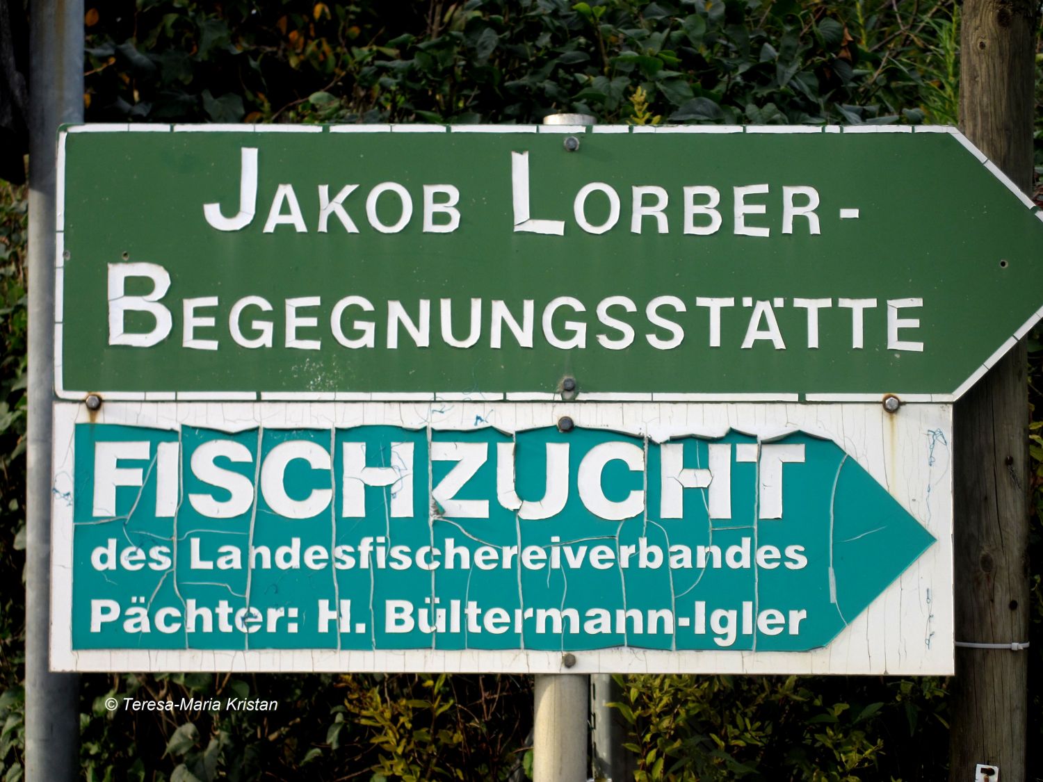 Hinweisschild Jakob Lorber Begegnungsstaette Andritz Ursprung