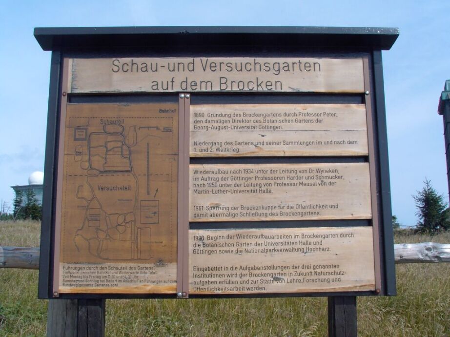 Informationstafel Brockengarten