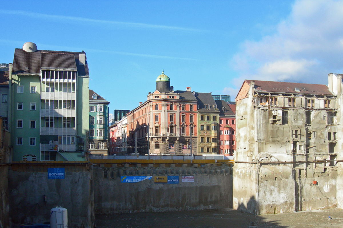 Innsbruck, Baustelle Kaufhaus Tyrol