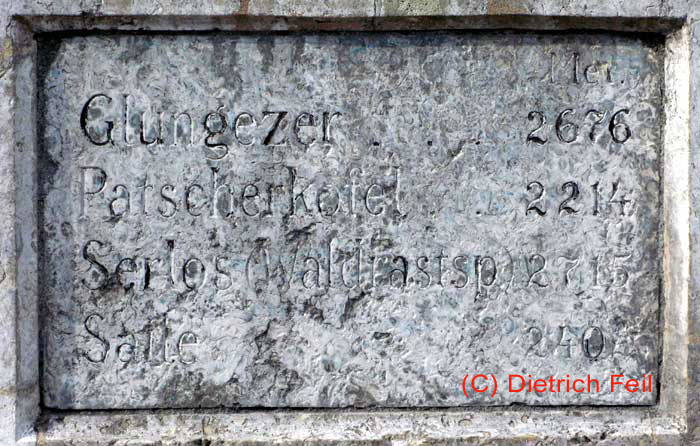 Innsbruck, "Geographensäule" im Waltherpark