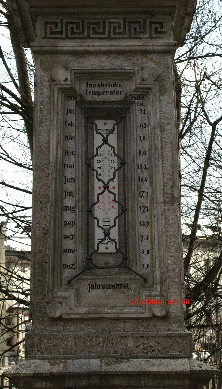 Innsbruck, "Geographensäule" im Waltherpark