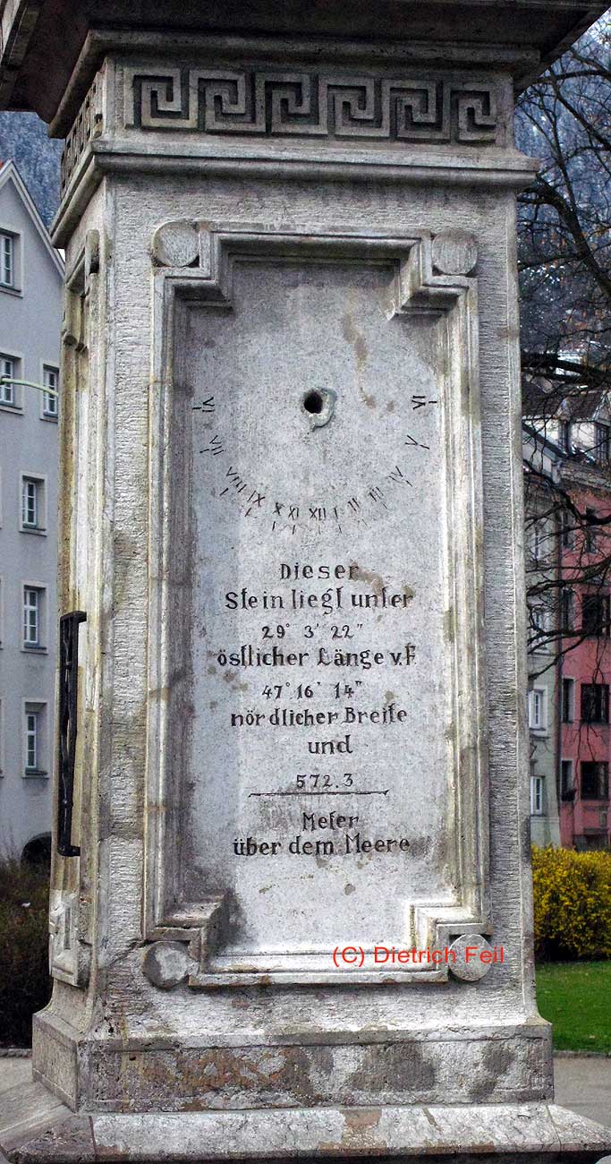 Innsbruck, "Geographensäule" im Waltherpark